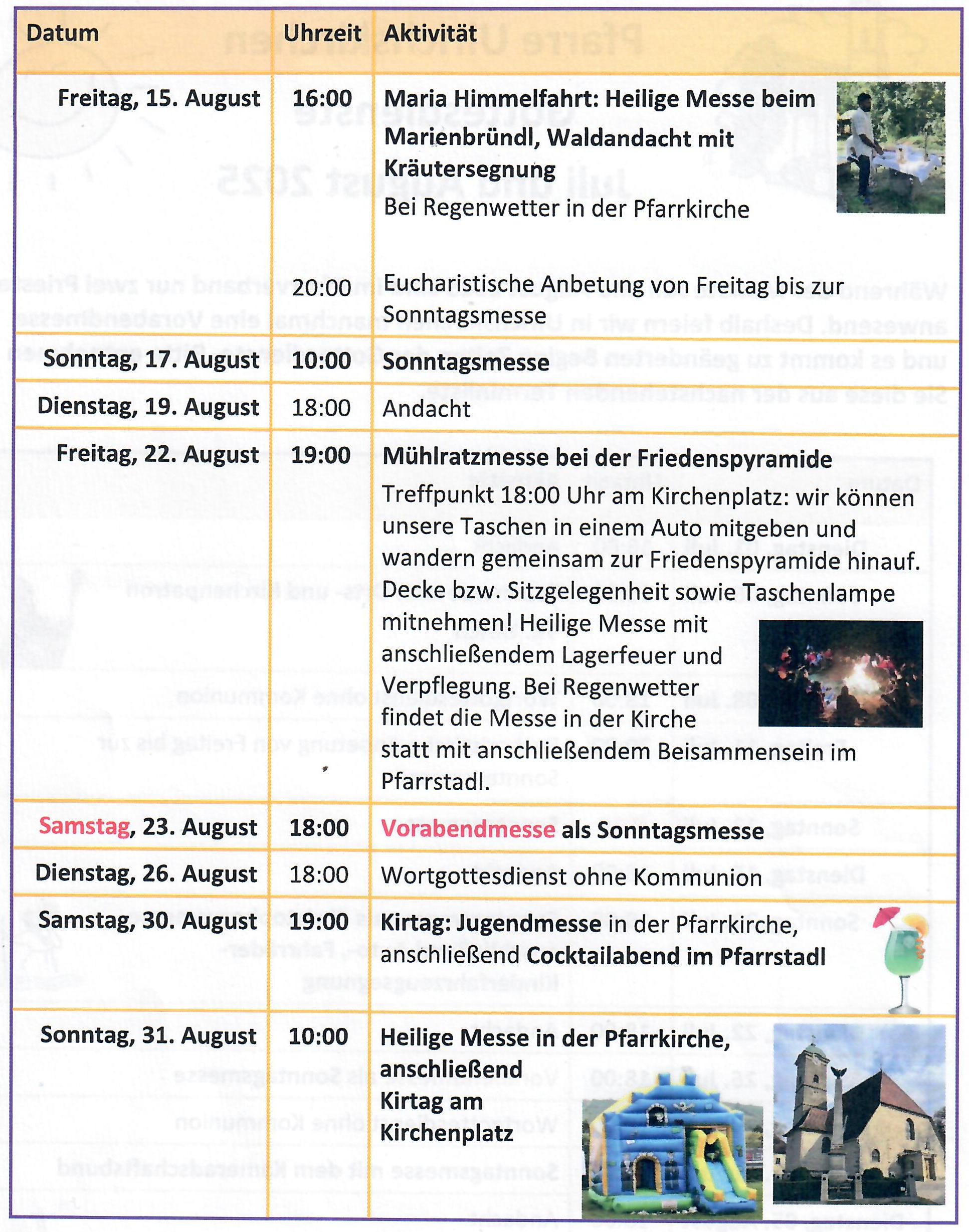 Messen im August